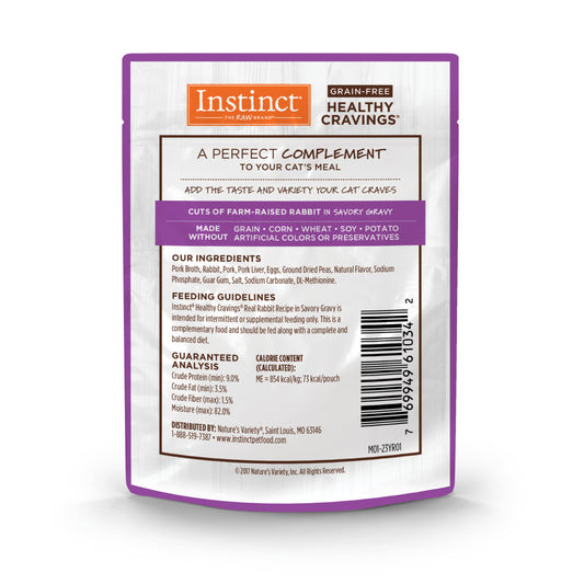 Instinct Healthy Cravings Grain-free Real Rabbit Recipe In Savory Gravy Wet Cat Food Topper