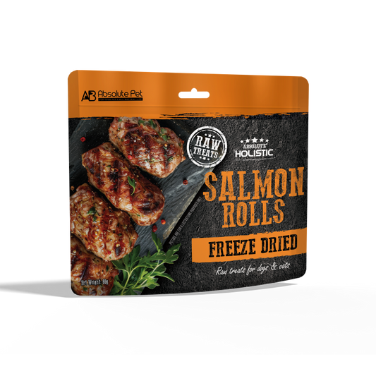 Absolute Holistic Freeze Dried Raw Treats for Cats & Dogs - Salmon Rolls (60g)