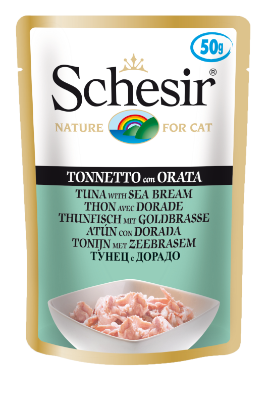 Schesir Tuna with Sea Bream Adult Pouch 50g x 12