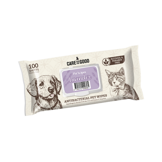 Care For The Good Antibacterial Pet Wipes For Cats & Dogs Lavender - 100pcs
