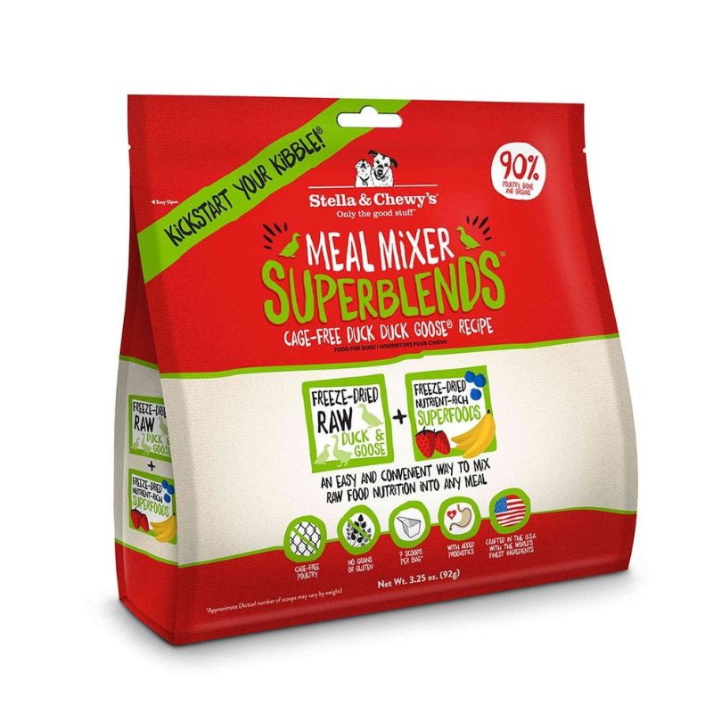 Stella & Chewy's Meal Mixer Superblends Duck Duck Goose Grain-Free Freeze-Dried Raw Dog Food - 16 oz