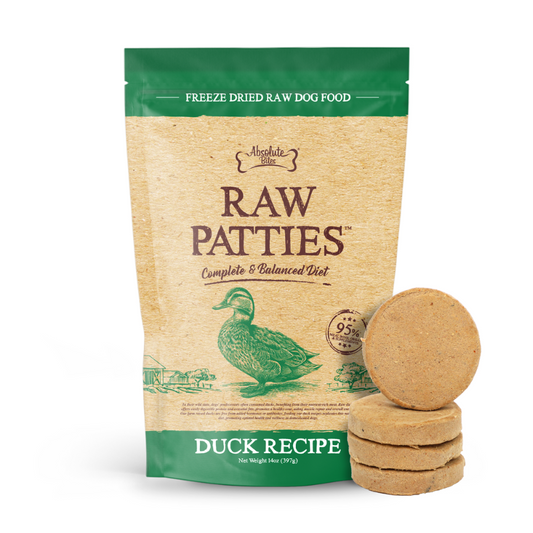 Absolute Bites Freeze Dried Raw Patties 14oz - Duck Recipe