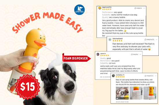 Pet Shampoo Foam Dispenser for Easy Bathing