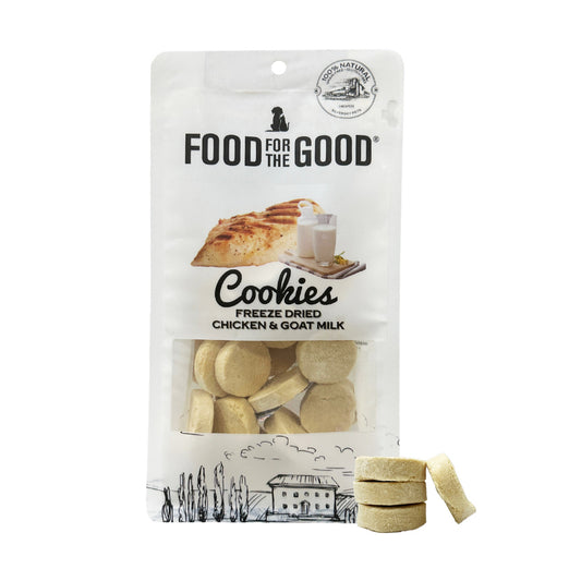 Food For The Good Freeze Dried Chicken & Goat Milk Cookie Cat & Dog Treats - 70g