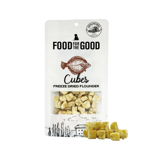 Food For The Good Freeze Dried Flounder Cubes Cat & Dog Treats- 40g