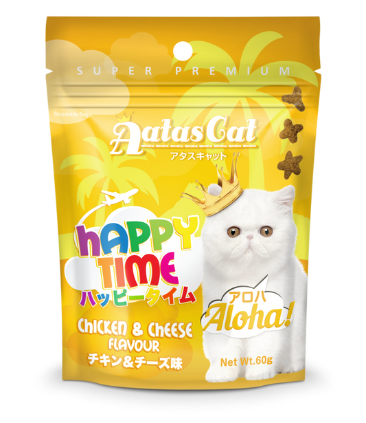 Aatas Cat Happy Time Aloha - Chicken & Cheese Flavour 60g