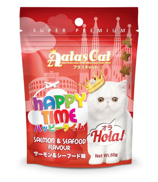 Aatas Cat Happy Time Hola - Salmon & Seafood Flavour 60g