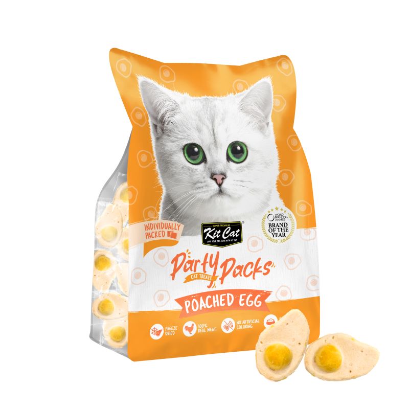Kit Cat Party Packs Freeze Dried Treats for Cats - Poached Egg