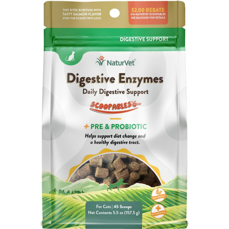 NaturVet Scoopables Digestive Enzymes Daily Digestive Support For Cats - 5.5oz
