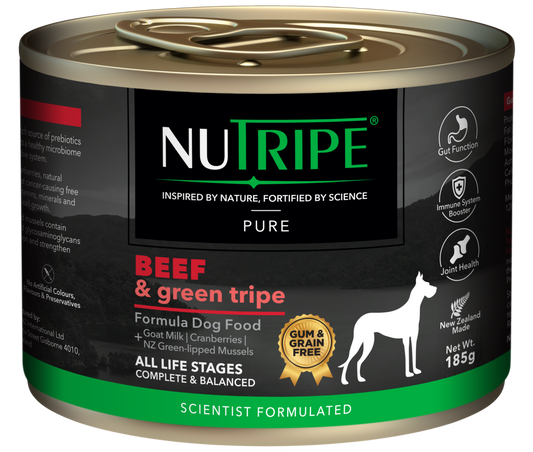 Nutripe Pure Beef & Green Tripe Dog (Gum-Free)