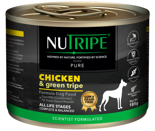 Nutripe Pure Chicken & Green Tripe Dog (Gum-Free)