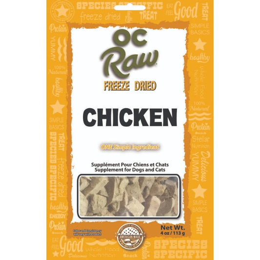 OC Raw Chicken Grain-Free Freeze-Dried Raw Treats For Cats & Dogs - 4oz