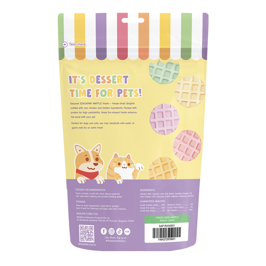 SingAPaw Freeze-Dried Waffle Barley Grass
