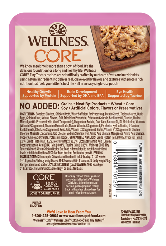 Wellness Core Tiny Tasters Kitten Minced Chicken Recipe Wet Cat Food 1.75oz