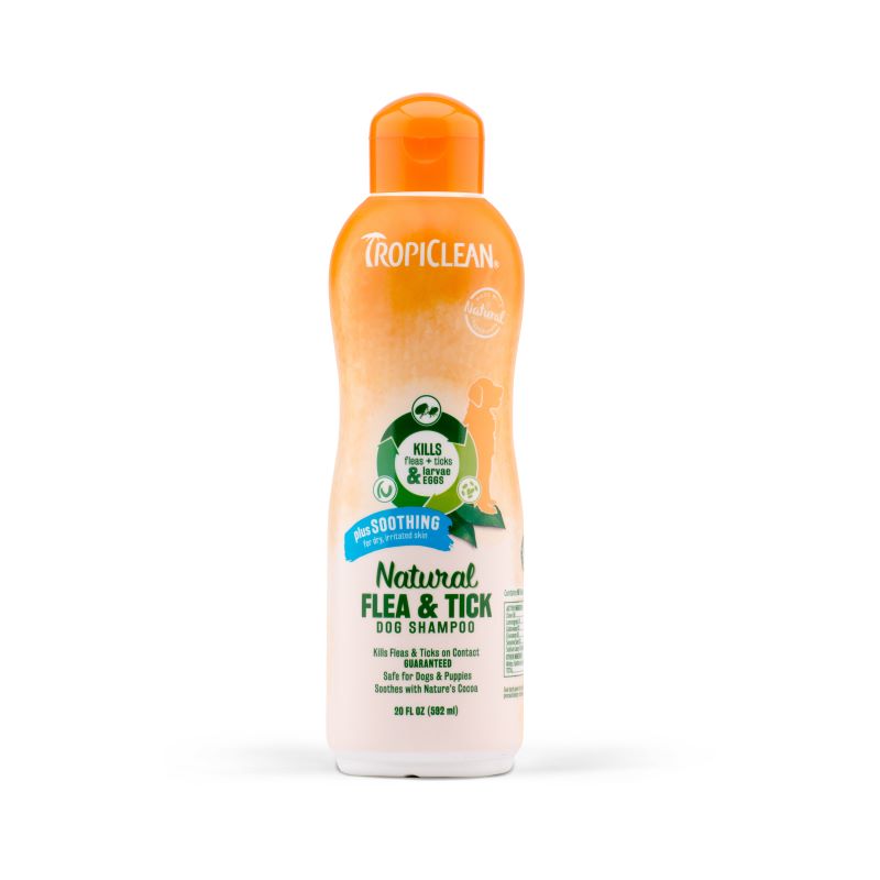 Tropiclean Natural Flea & Tick Plus Soothing Dog Shampoo 20oz