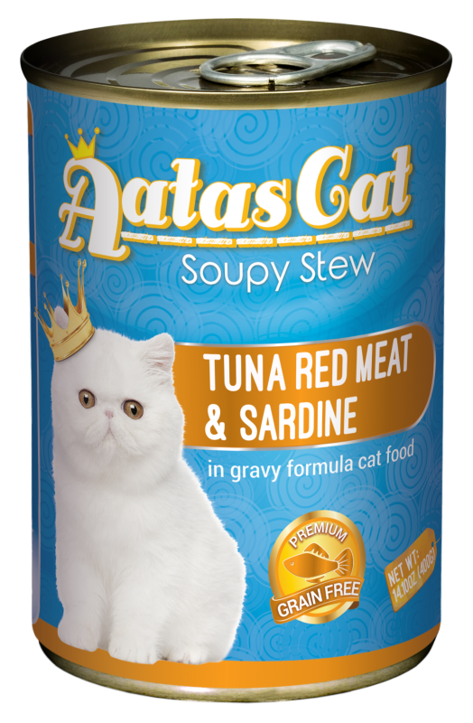 Aatas Cat Soupy Stew Tuna Red Meat w Sardine in Gravy 400g