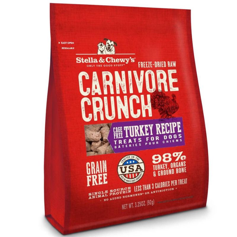 Stella & Chewy's Carnivore Crunch Turkey Grain-Free Freeze-Dried Dog Treats - 3.25 oz