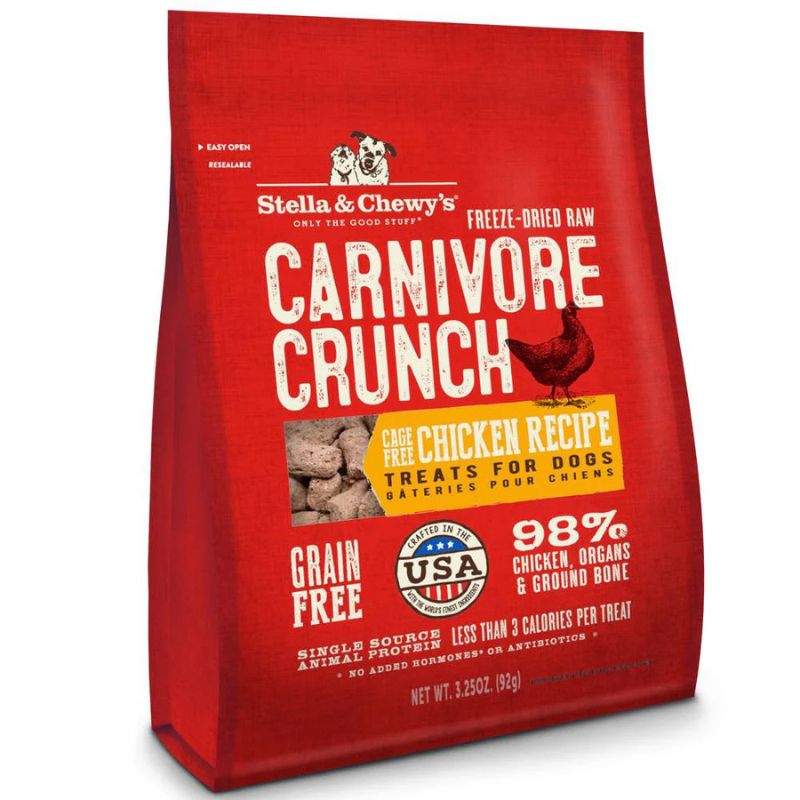 Stella & Chewy's Carnivore Crunch Chicken Grain-Free Freeze-Dried Dog Treats - 3.25 oz