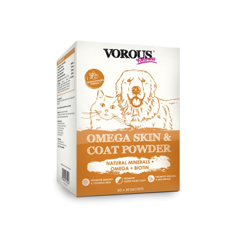 Vorous Omega Skin & Coat Powder Supplement For Cats & Dogs 90g