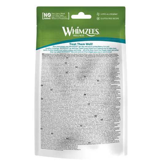 Whimzees Puppy Grain-Free Dental Dog Treats (XS/S) 28pc