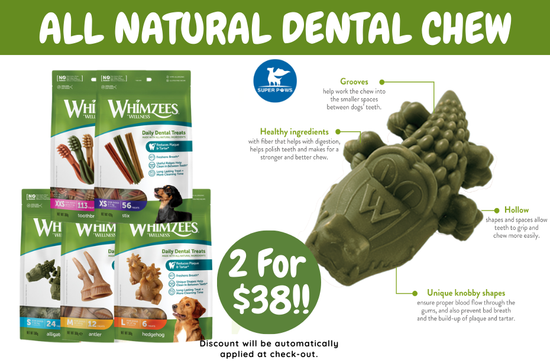 Whimzees Natural Dog Dental Chews