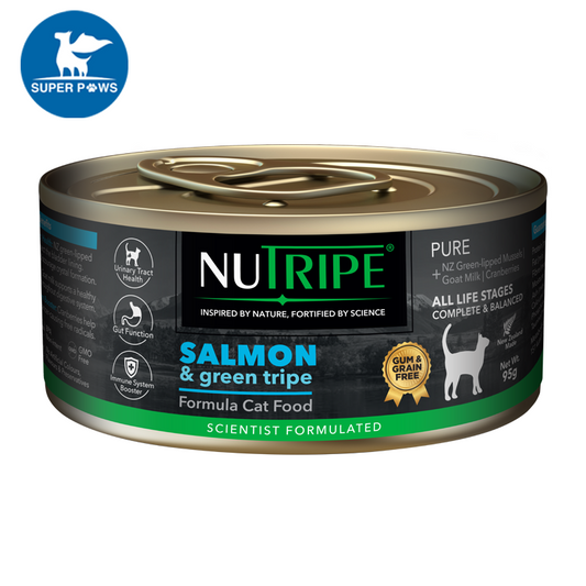 Nutripe Pure Salmon & Green Tripe Gum & Grain-Free Canned CAT Food 95g