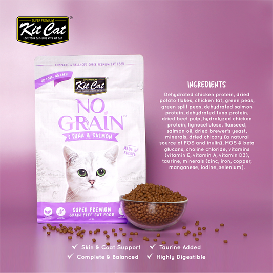 Kit Cat No Grain Dry Cat Food - Tuna & Salmon