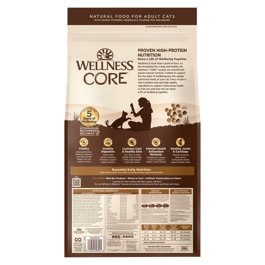 Wellness Core Original Deboned Turkey, Turkey Meal & Chicken Meal Grain-Free Adult Dry Cat Food [2 Sizes]