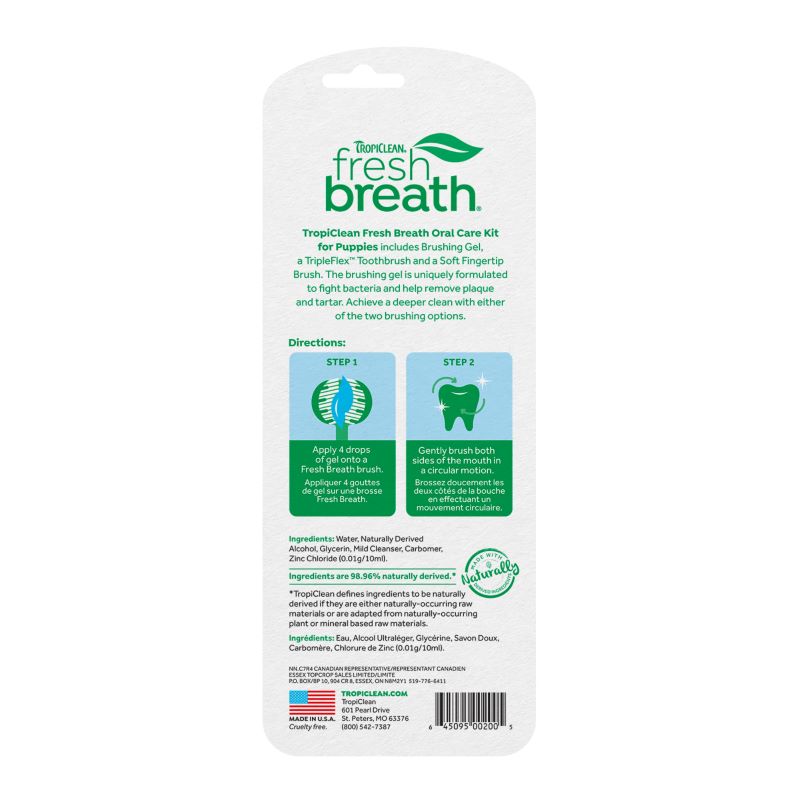 Tropiclean Fresh Breath Puppy Oral Care Kit For Dogs