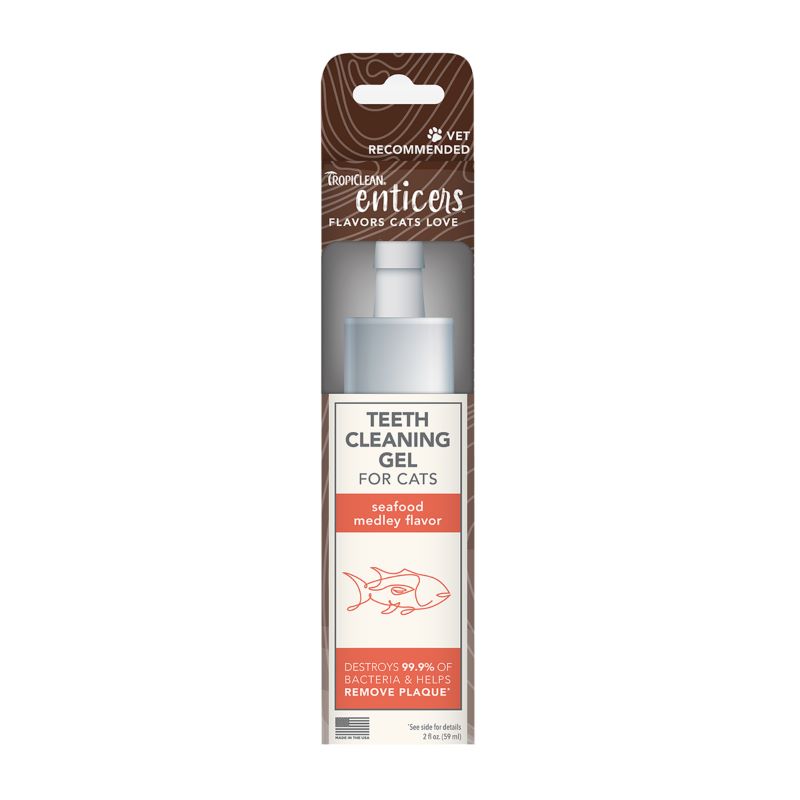Tropiclean Enticers Seafood Medley Flavor Teeth Cleaning Gel For Cats