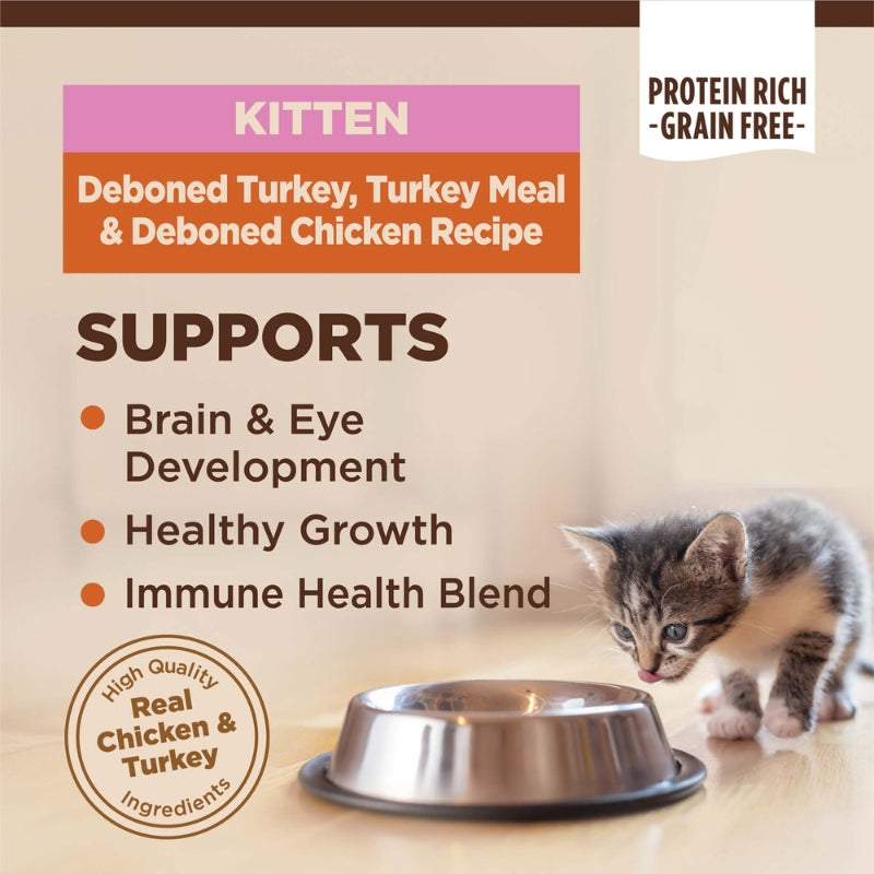 Wellness Core Kitten Deboned Turkey, Turkey Meal & Deboned Chicken Grain-Free Dry Cat Food (5lb)