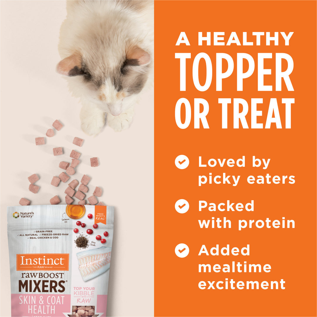 Instinct Freeze-dried Raw Boost Mixers Grain-free Skin & Coat Health Recipe Cat Food Topper