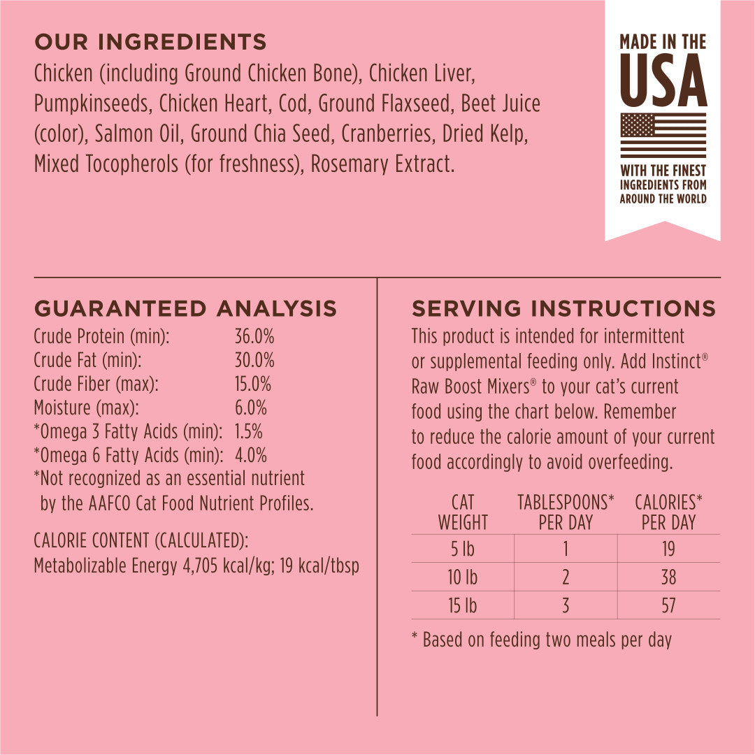 Instinct Freeze-dried Raw Boost Mixers Grain-free Skin & Coat Health Recipe Cat Food Topper