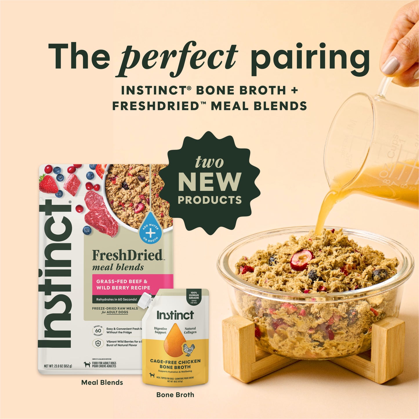 Instinct Cage Free Chicken Bone Broth Meal Topper For Dogs