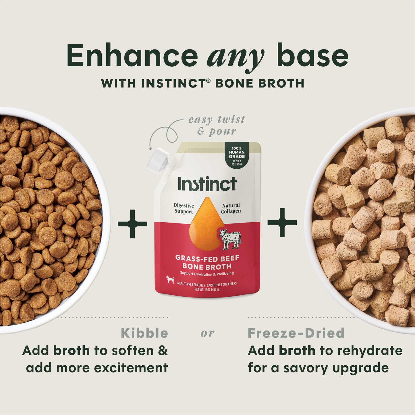 Instinct Grass-fed Beef Bone Broth Meal Topper For Dogs