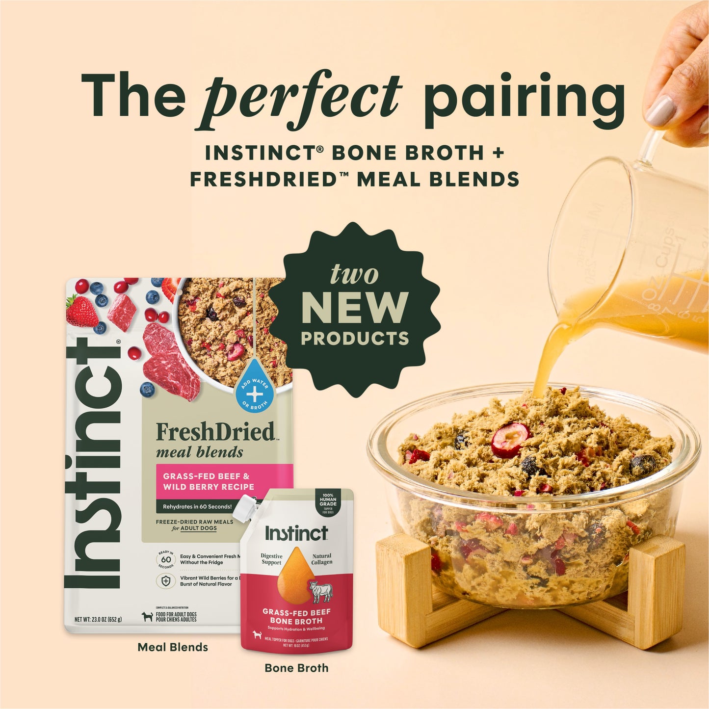 Instinct Grass-fed Beef Bone Broth Meal Topper For Dogs