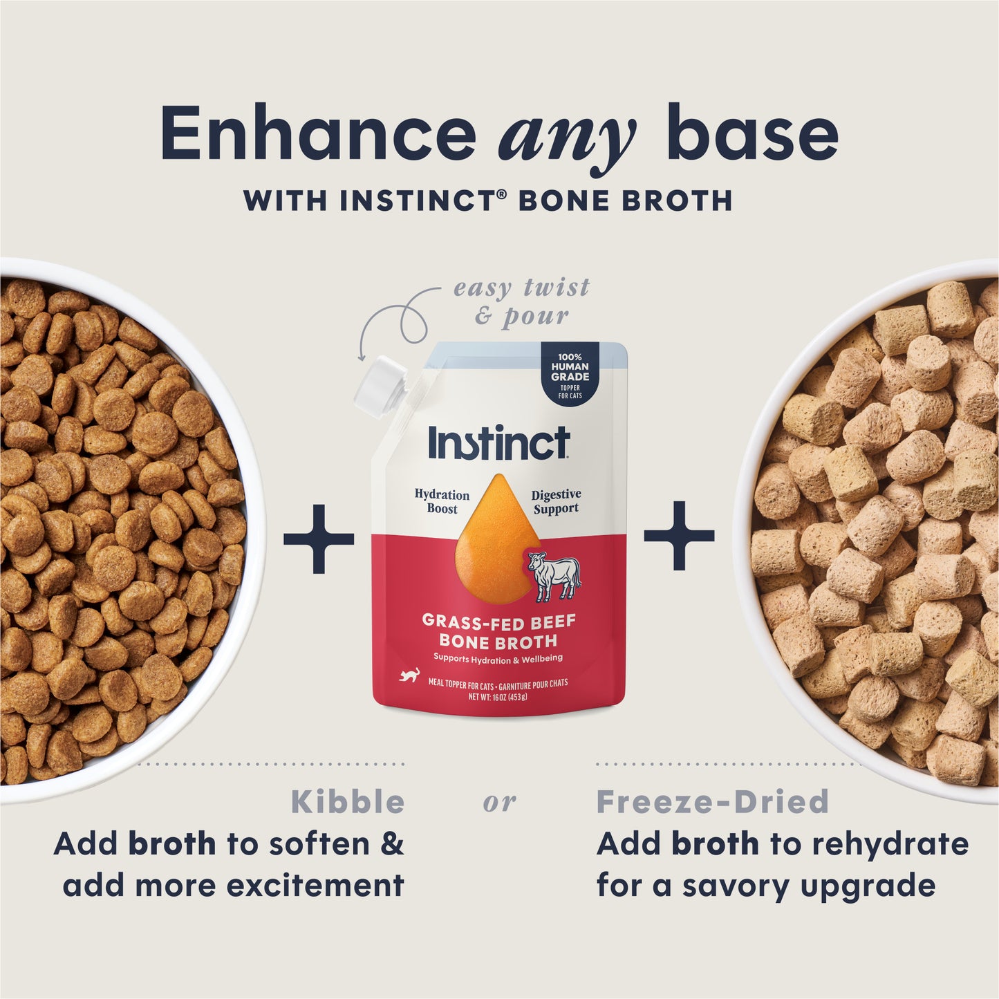Instinct Grass-fed Beef Bone Broth Meal Topper For Cats