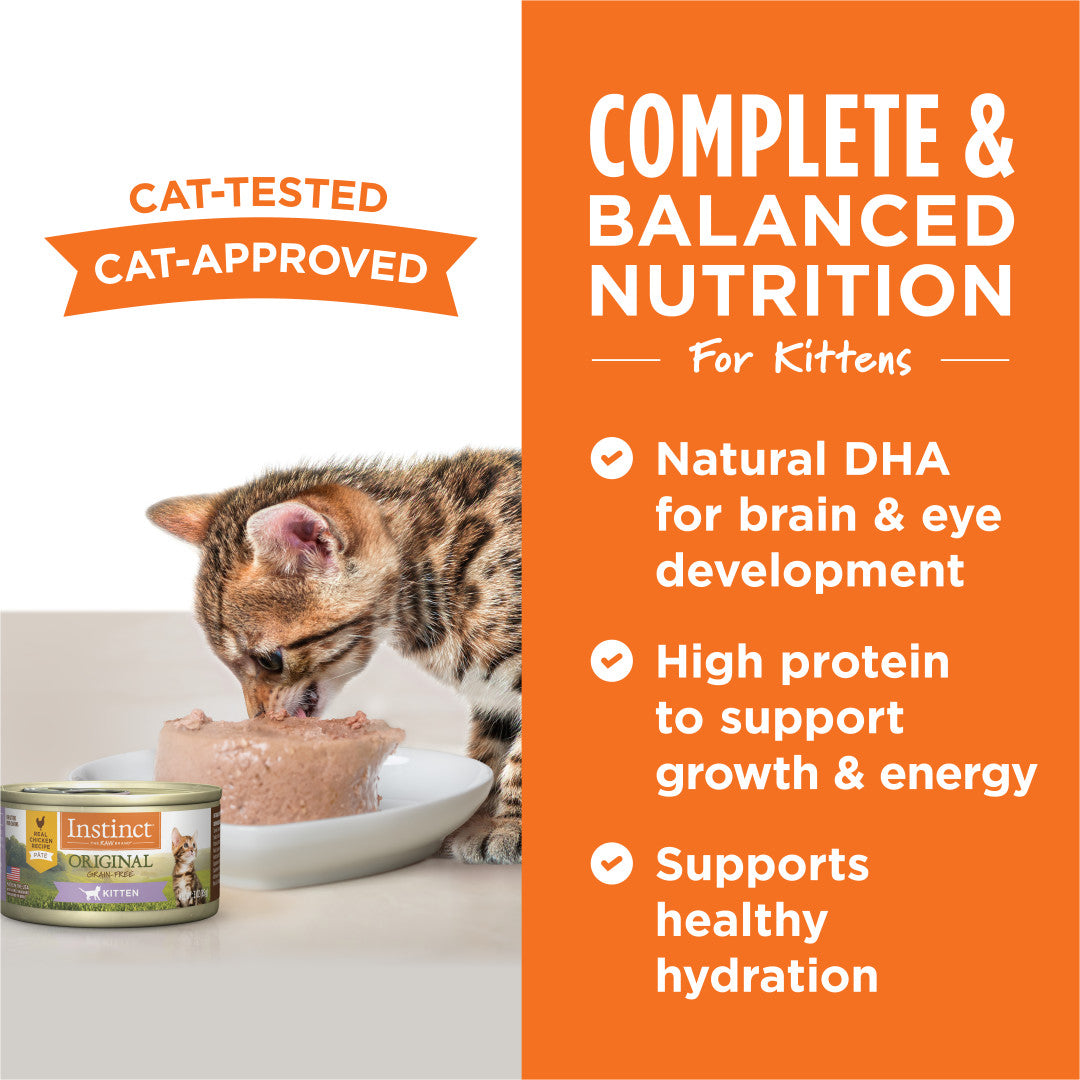 Instinct Original Kitten Grain-free Pate Real Chicken Recipe Canned Cat Food
