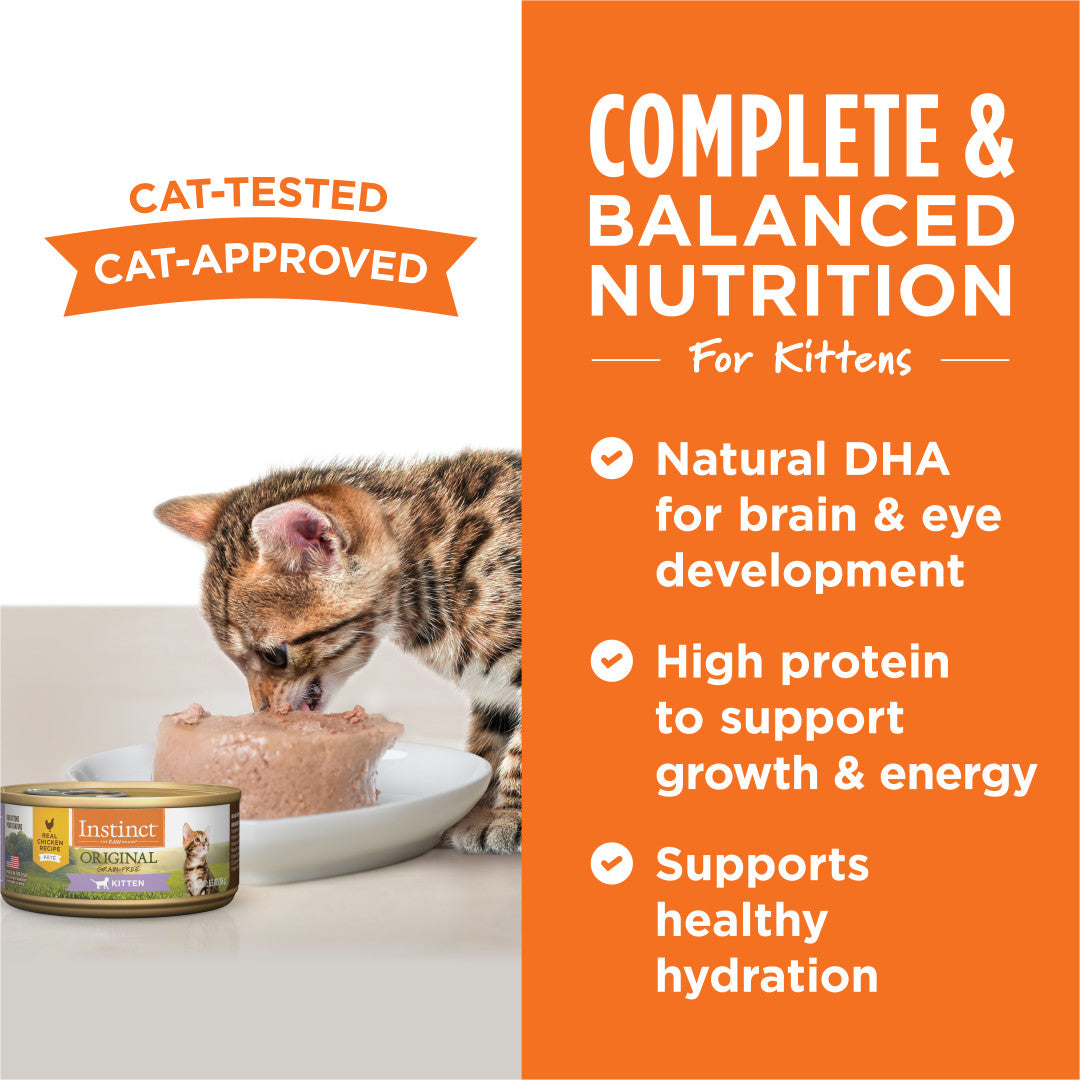 Instinct Original Kitten Grain-free Pate Real Chicken Recipe Canned Cat Food