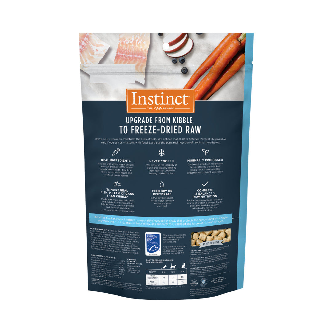Instinct Freeze-dried Raw Meals Grain-free Wild-caught Alaskan Pollock Recipe Cat Food