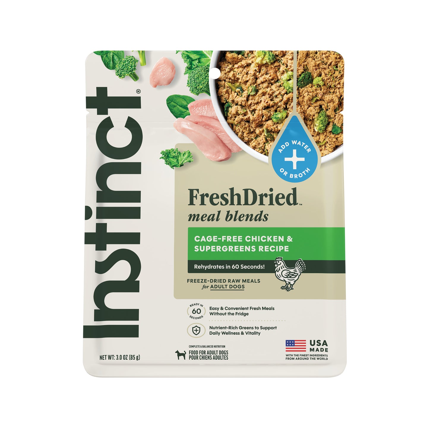 Instinct Freshdried Meal Blends Chicken & Supergreens Blend Dog Food