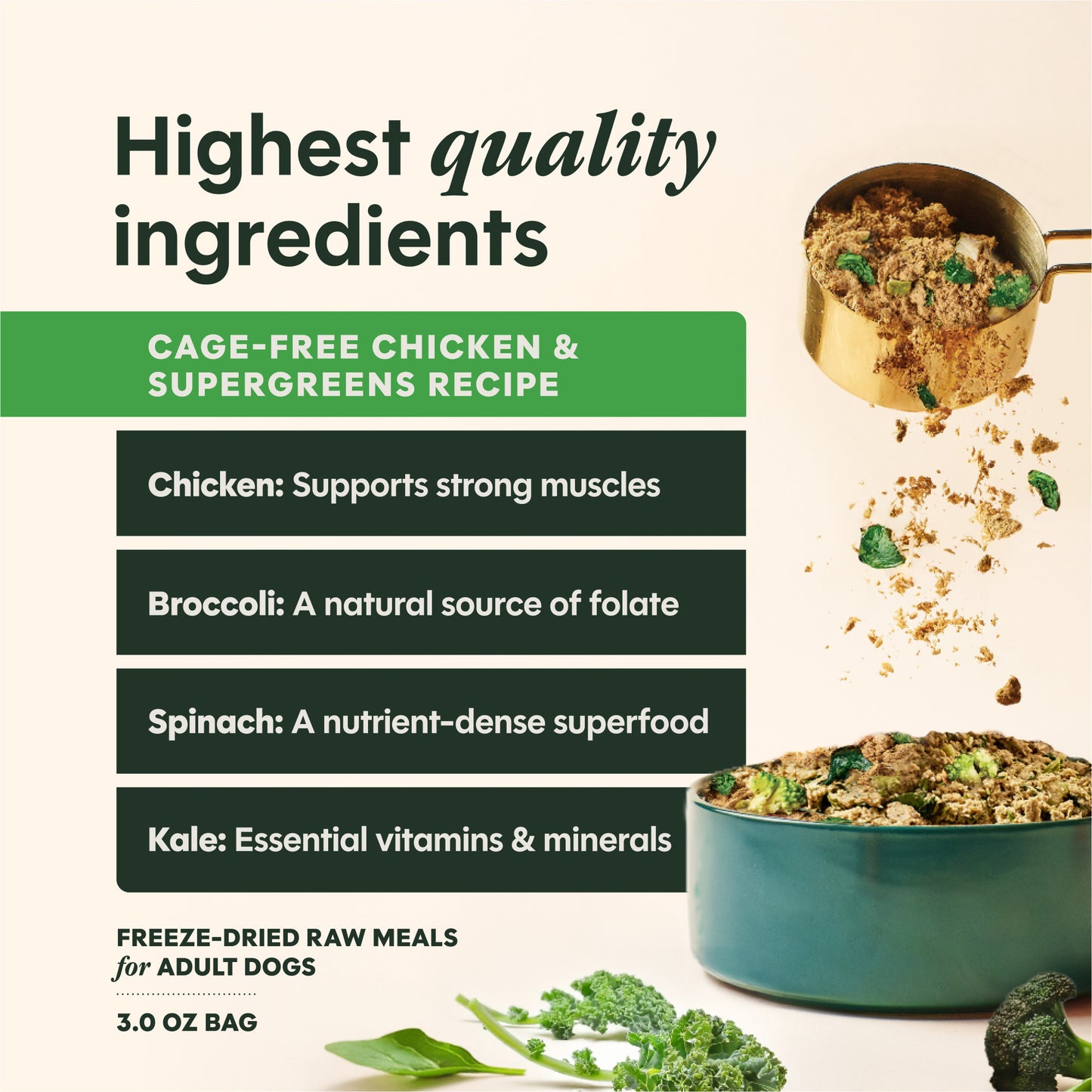 Instinct Freshdried Meal Blends Chicken & Supergreens Blend Dog Food