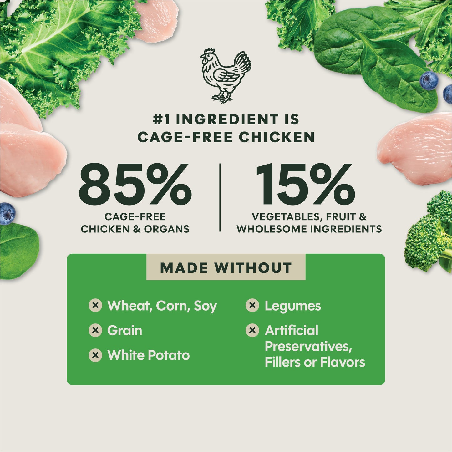 Instinct Freshdried Meal Blends Chicken & Supergreens Blend Dog Food