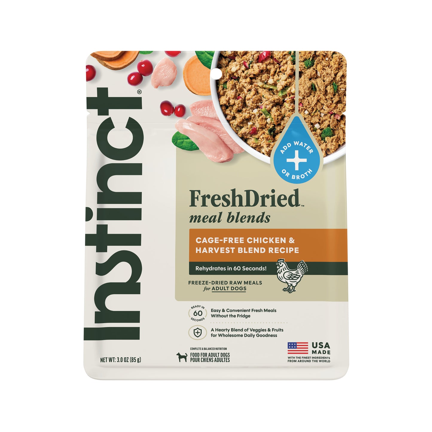 Instinct Freshdried Meal Blends Chicken & Harvest Blend Dog Food