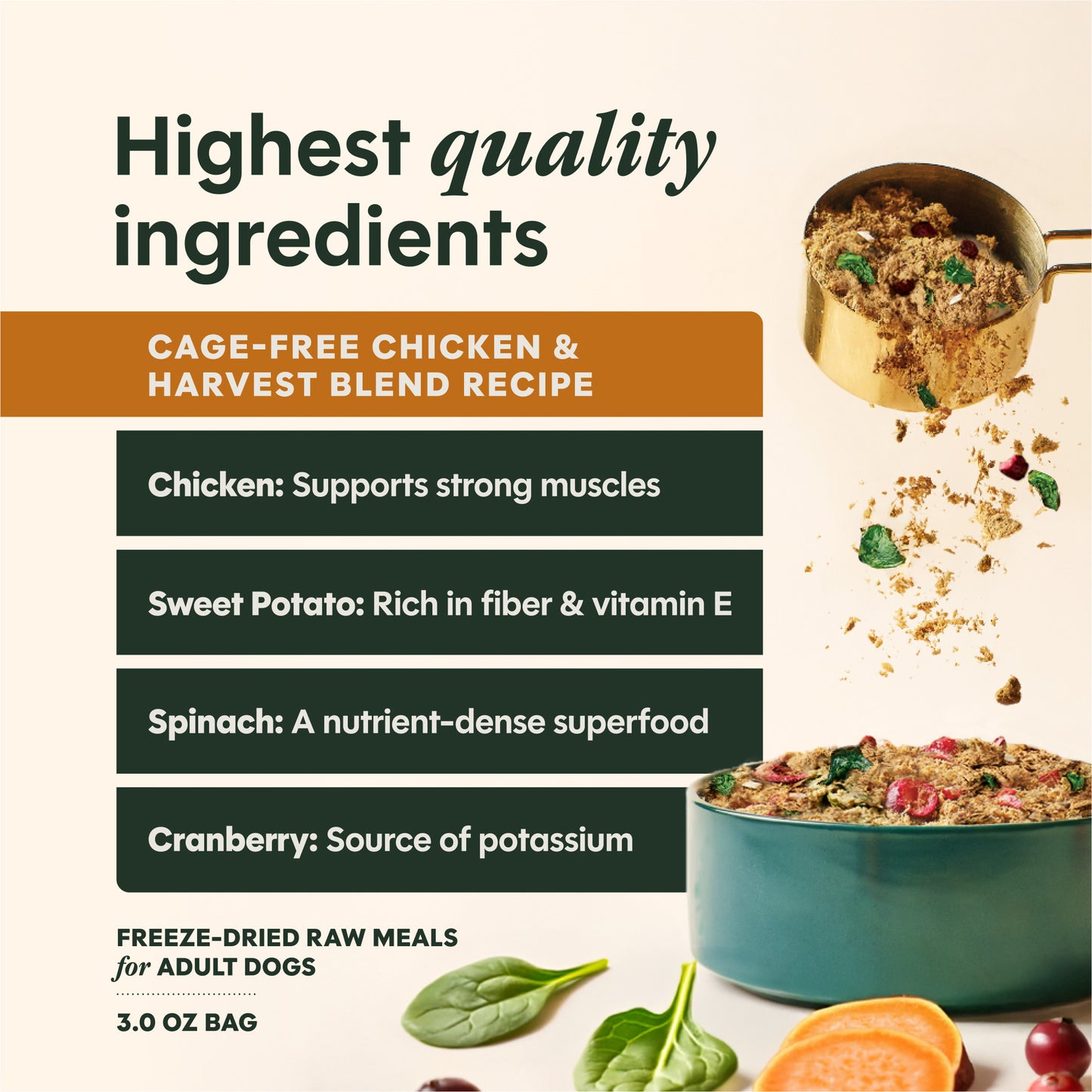 Instinct Freshdried Meal Blends Chicken & Harvest Blend Dog Food