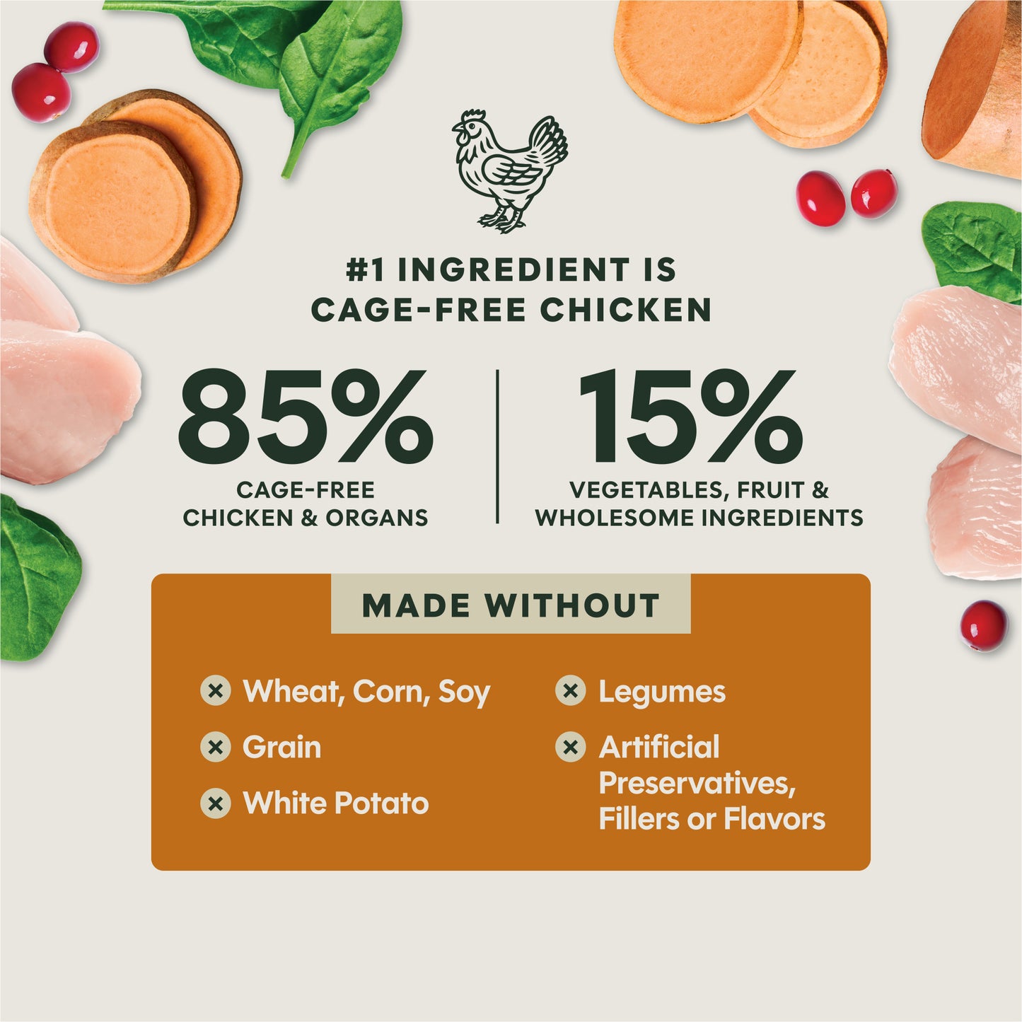 Instinct Freshdried Meal Blends Chicken & Harvest Blend Dog Food
