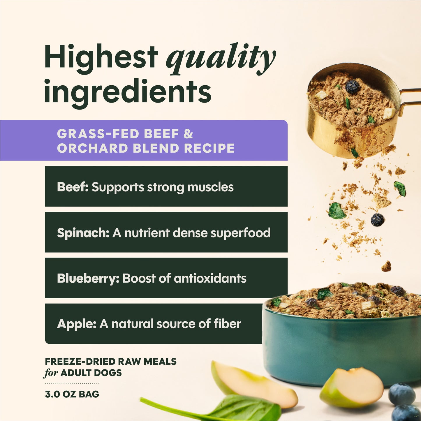 Instinct Freshdried Meal Blends Beef & Orchard Blend Dog Food