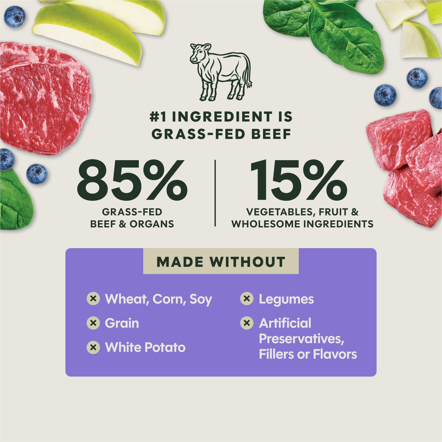 Instinct Freshdried Meal Blends Beef & Orchard Blend Dog Food