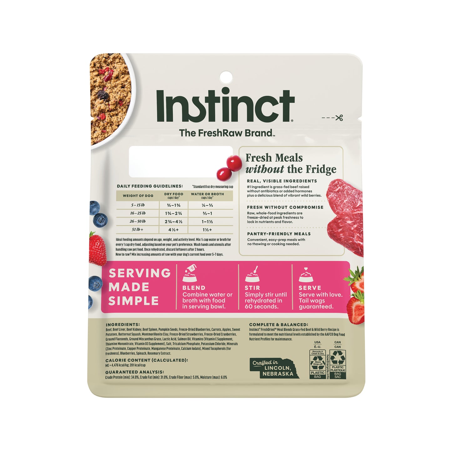 Instinct Freshdried Meal Blends Beef & Wild Berries Blend Dog Food