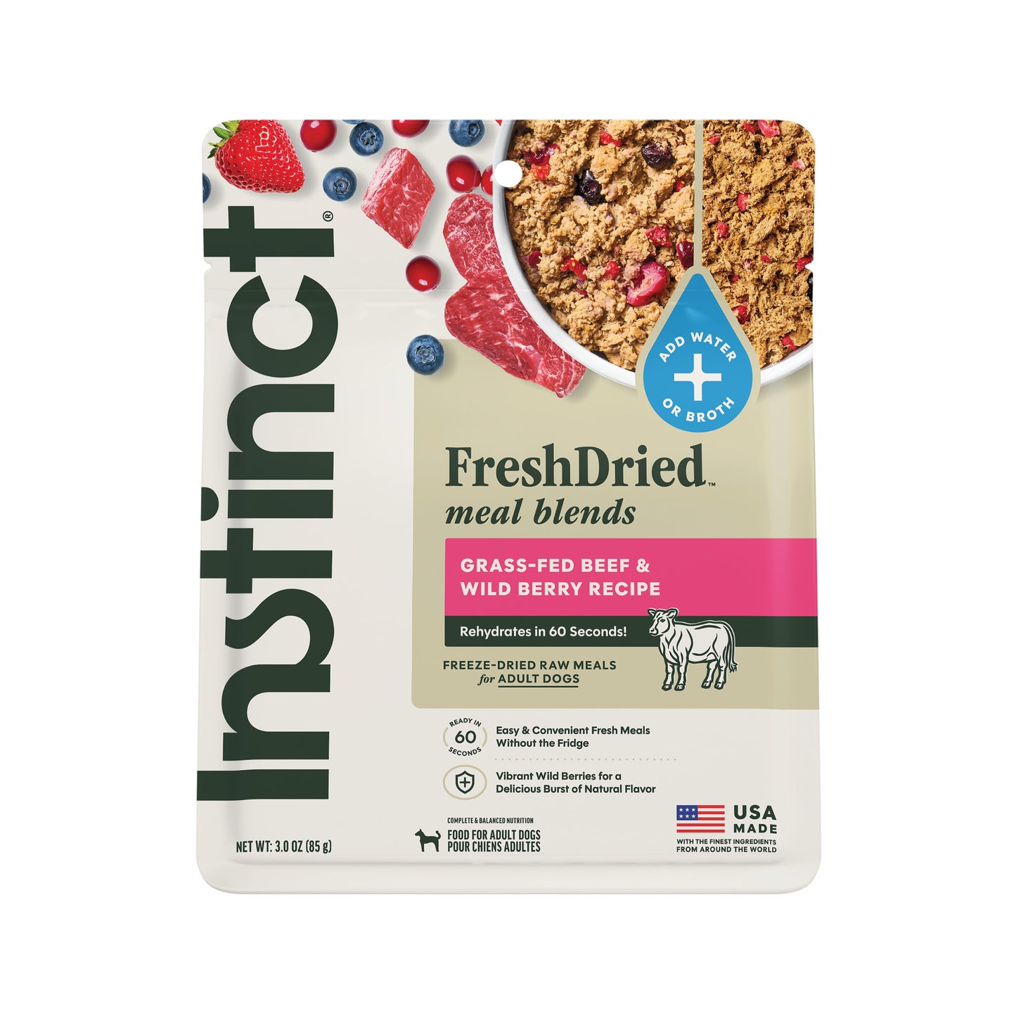 Instinct Freshdried Meal Blends Beef & Wild Berries Blend Dog Food